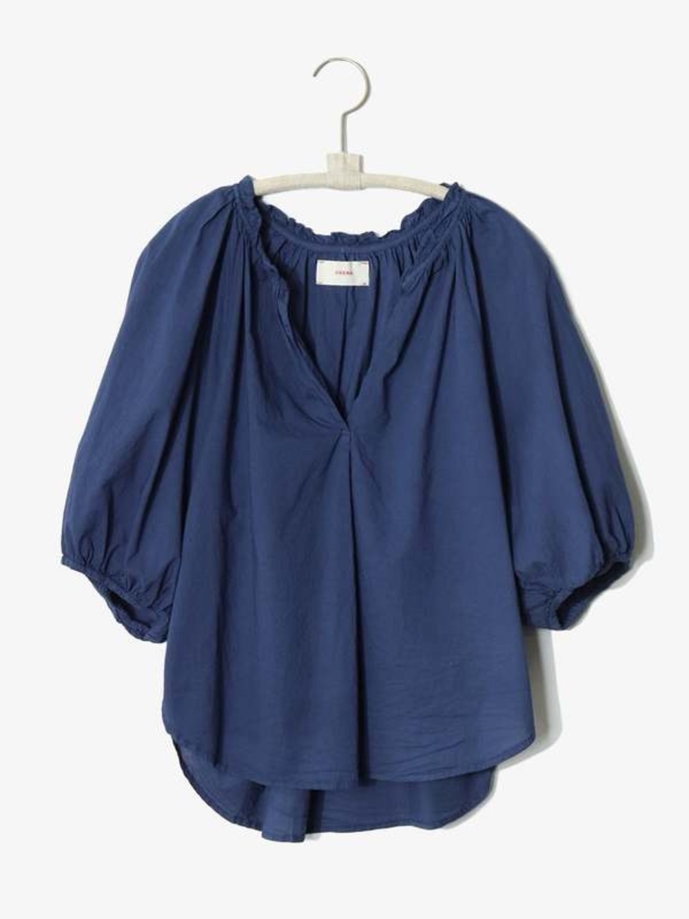 XiRENA Navy Blue Peasant Blouse